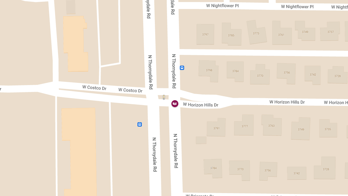 Injury Crash Reported on Thornydale Rd at Horizon Hills Dr