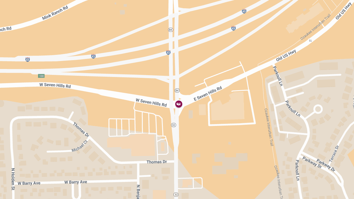 Injury Crash Shuts Down WIS 32 North at Seven Hills Rd
