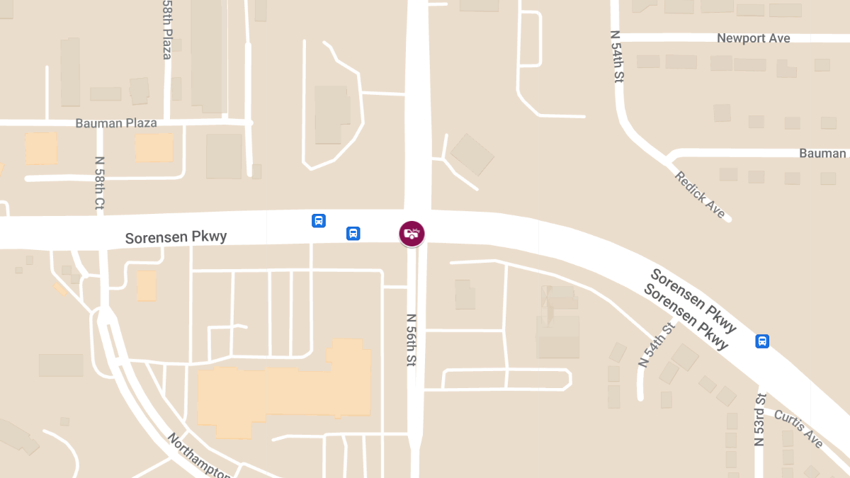 Injury Crash at 56th St & Sorensen Pkwy