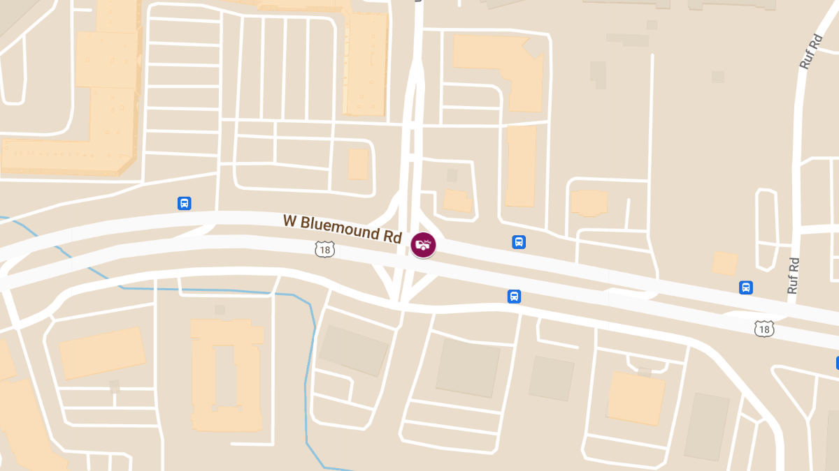 Injury Crash at Bluemound Rd & Thomas Ln