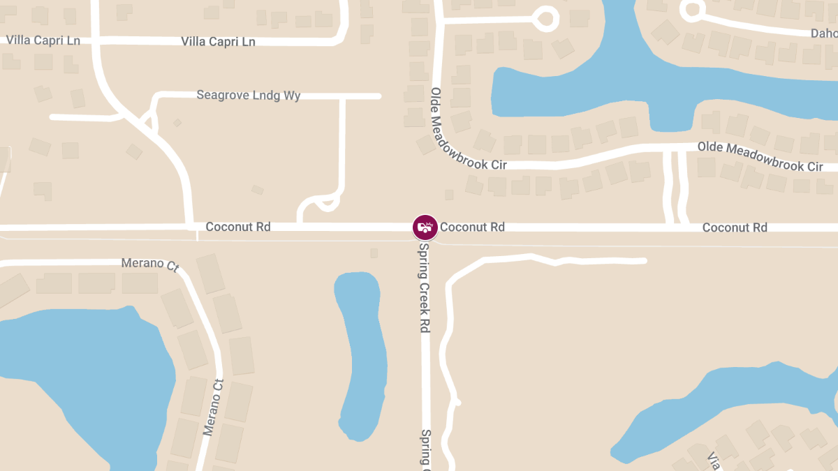 Injury Crash at Coconut Rd & Spring Creek Dr
