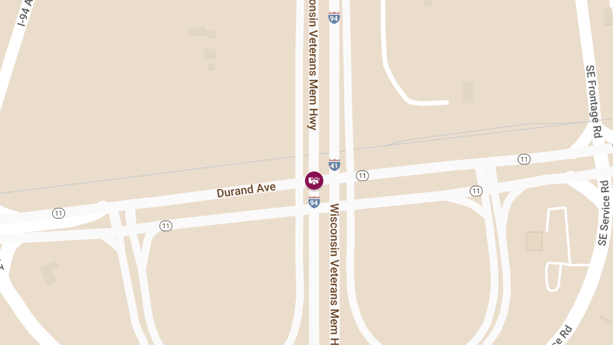 Injury Crash at Durand Ave & E Frontage Rd
