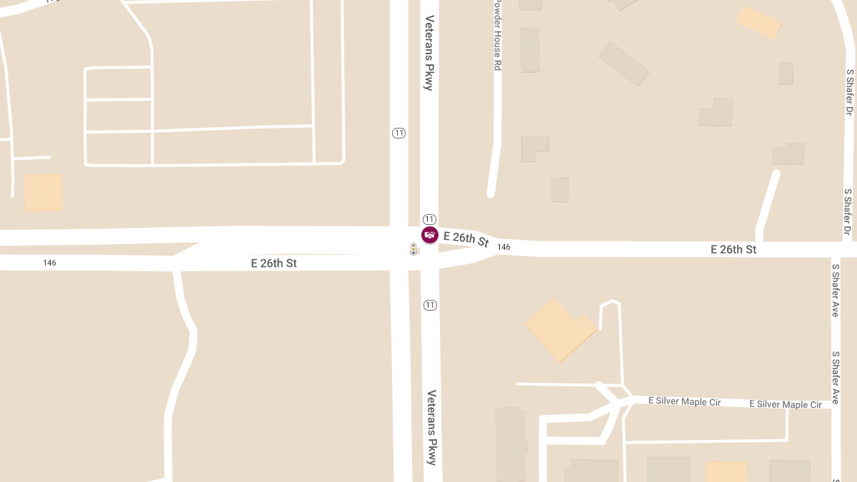 Injury Crash at E 26th St & Veterans Pkwy