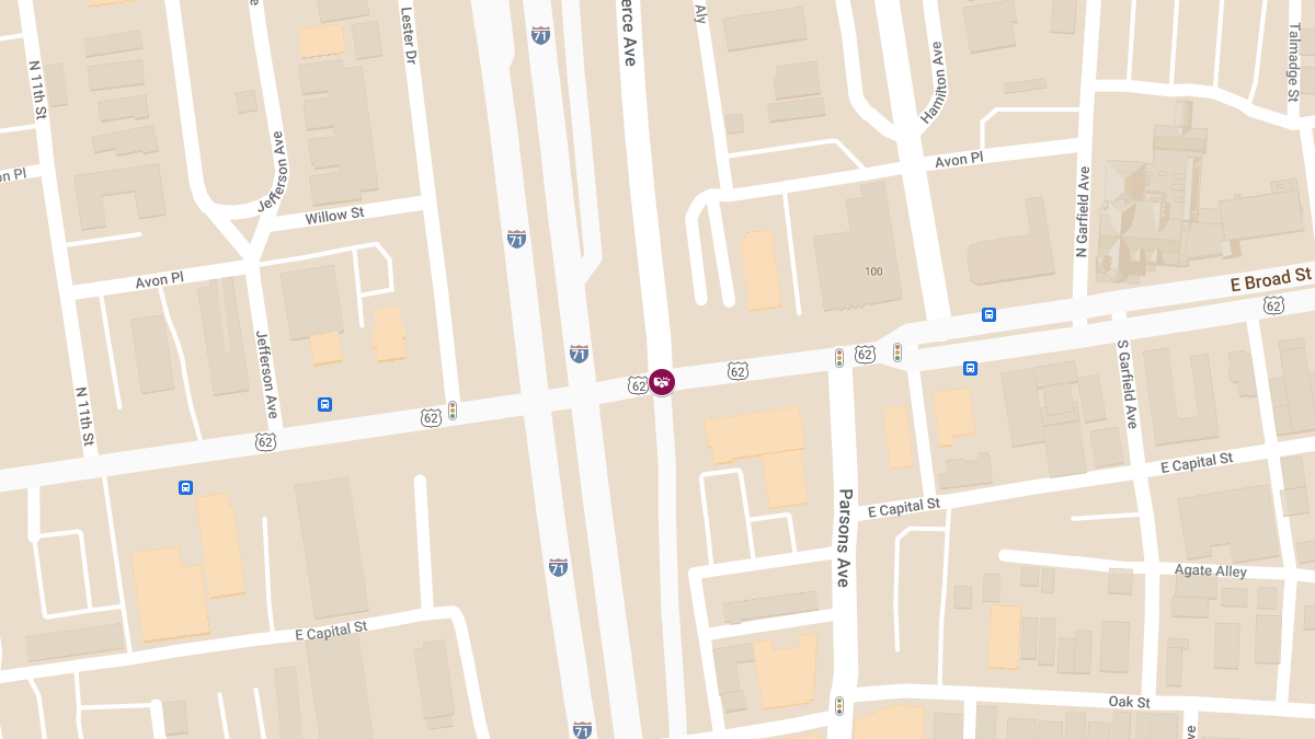 Injury Crash at E Broad St & Elijah Pierce Ave