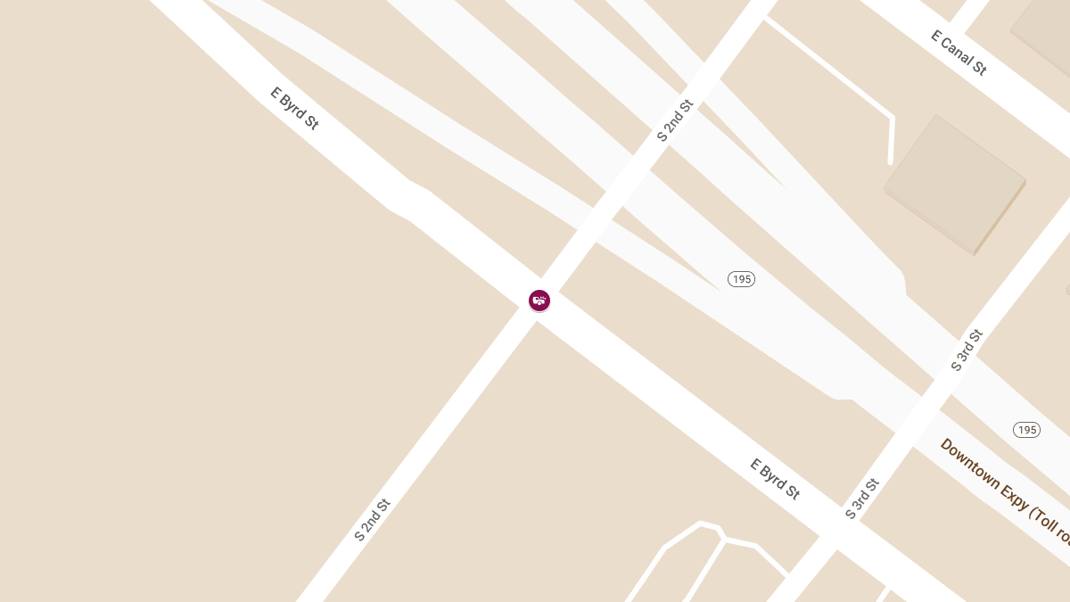 Injury Crash at E Byrd St & S 2nd St in Gambles Hill