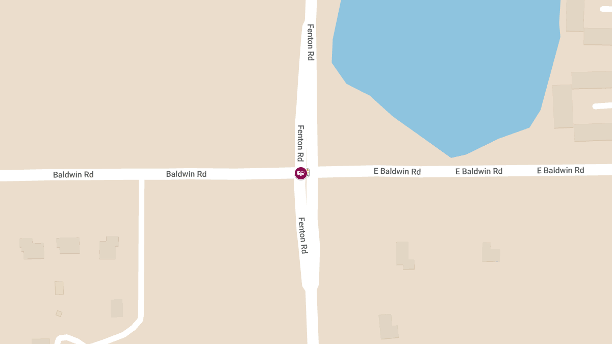 Injury Crash at Fenton Rd & W Baldwin Rd