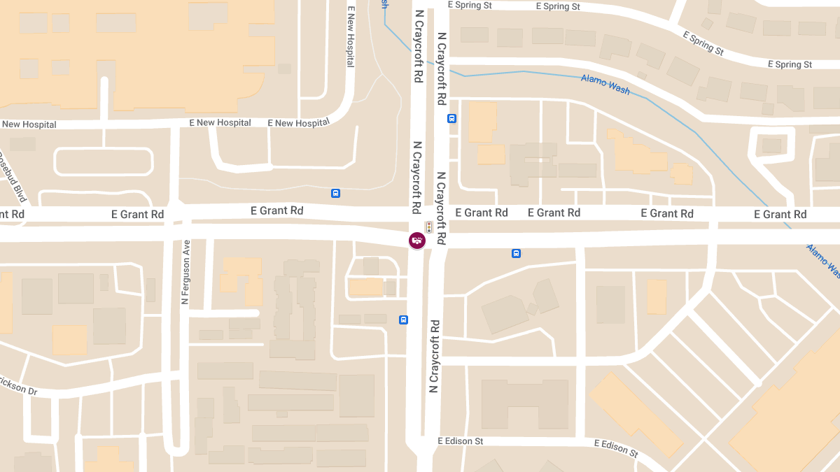 Injury Crash at Grant Rd and Craycroft Rd