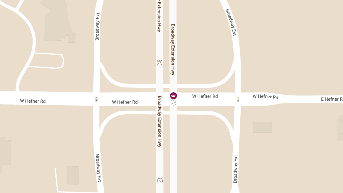 Injury Crash at Hefner Rd & US-77/Broadway Extension Hwy