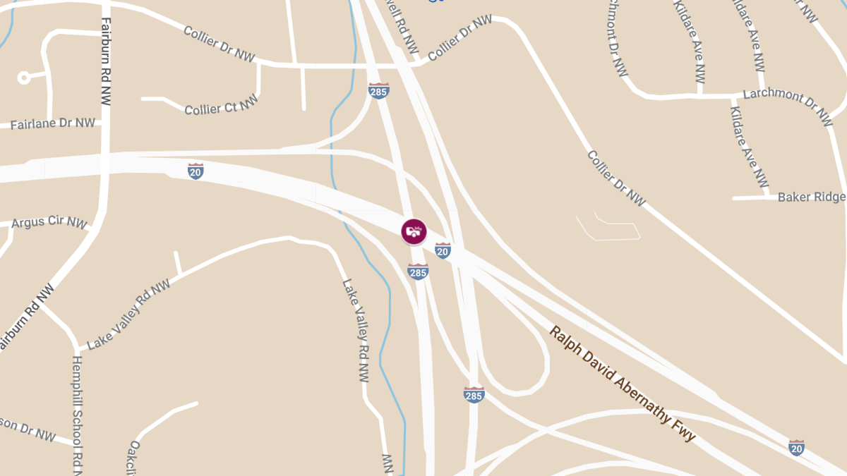 Injury Crash at I-285 S & I-20 W