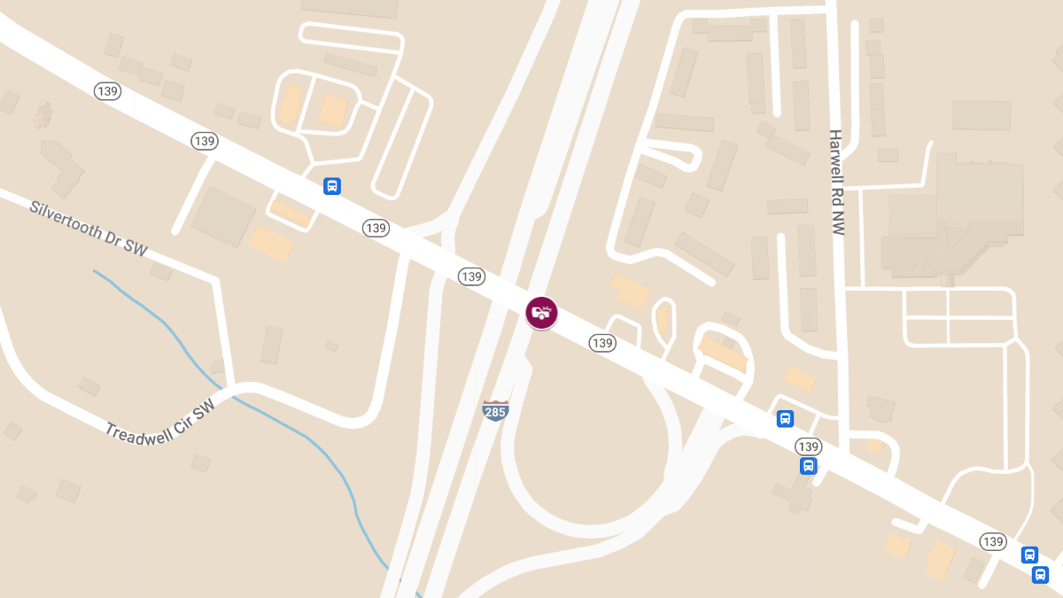 Injury Crash at Interstate Highway 285 N & Martin Luther King Jr Dr SW