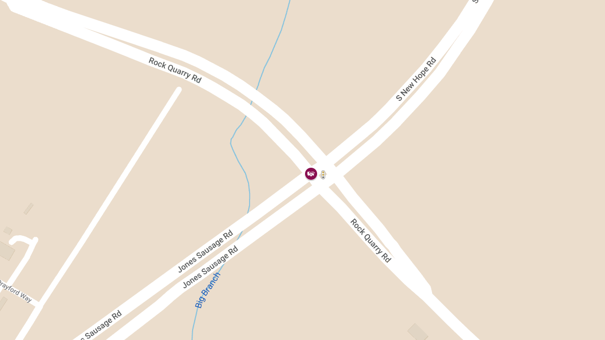 Injury Crash at Jones Sausage Rd & S New Hope Rd
