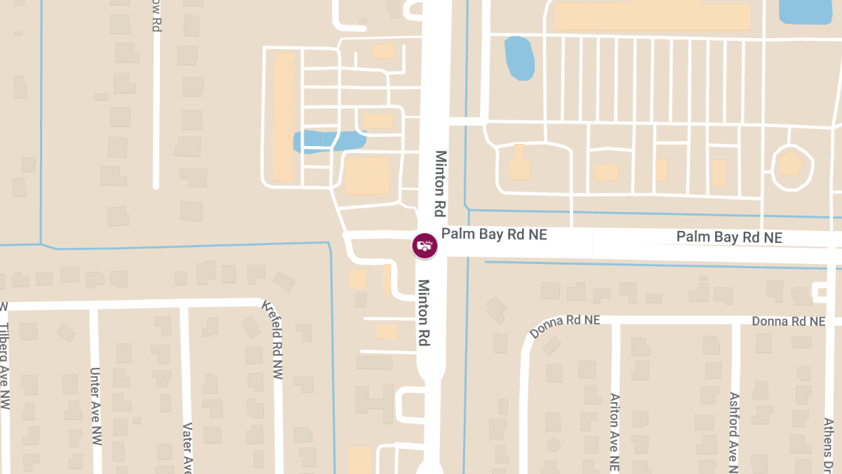 Injury Crash at Minton Rd & Palm Bay Rd