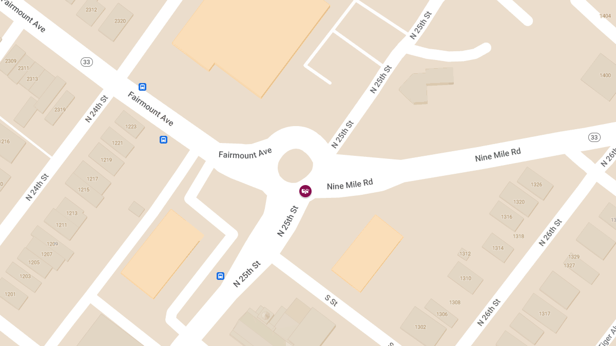 Injury Crash at N 25th St & Nine Mile Rd