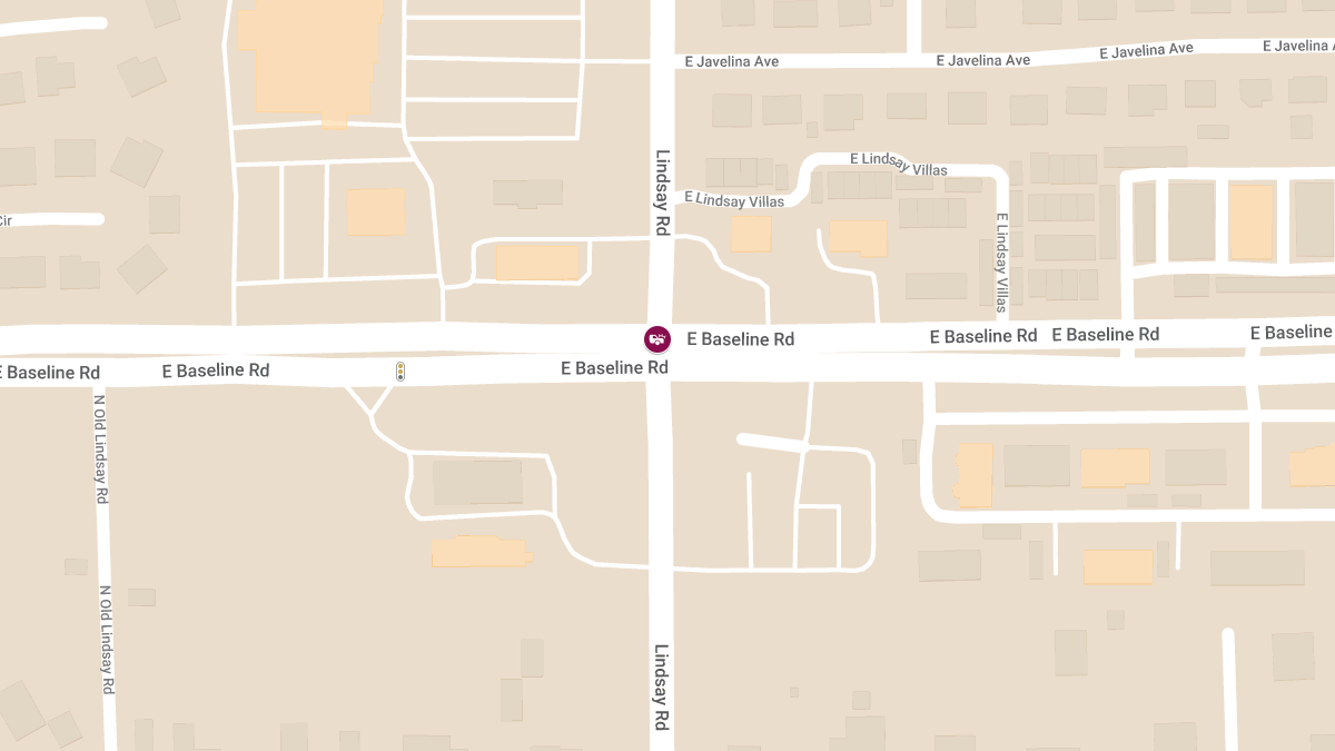 Injury Crash at N Lindsay Rd & E Baseline Rd