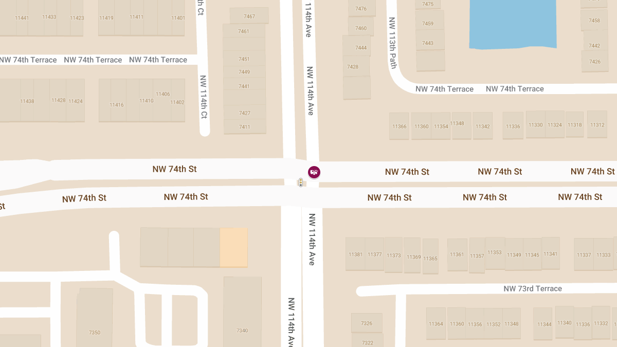 Injury Crash at NW 114th Ave & NW 74th St