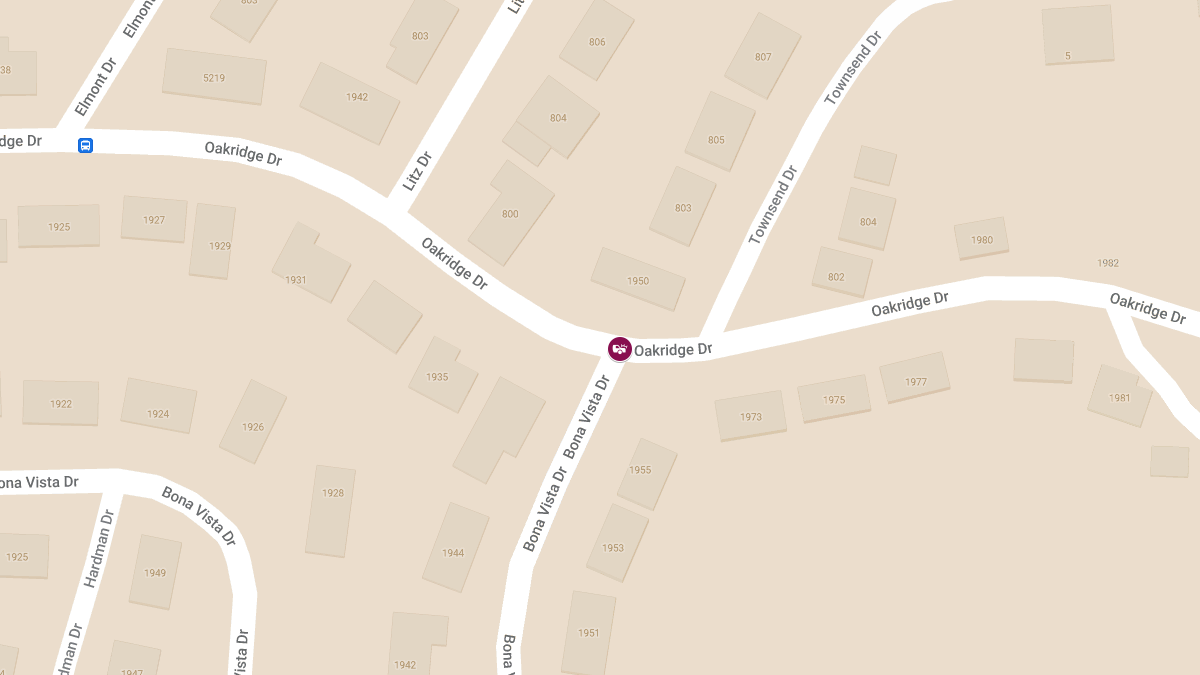 Injury Crash at Oakridge Dr & Bona Vista Dr