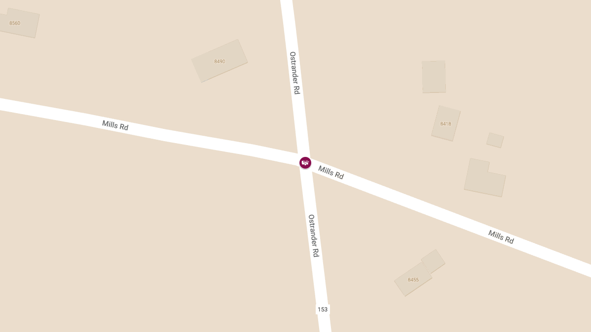 Injury Crash at Ostrander Rd & Mills Rd