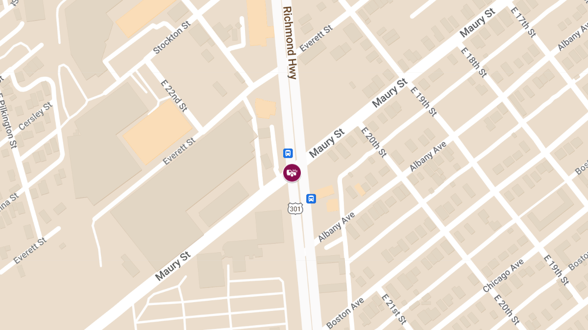 Injury Crash at Richmond Hwy & Maury St