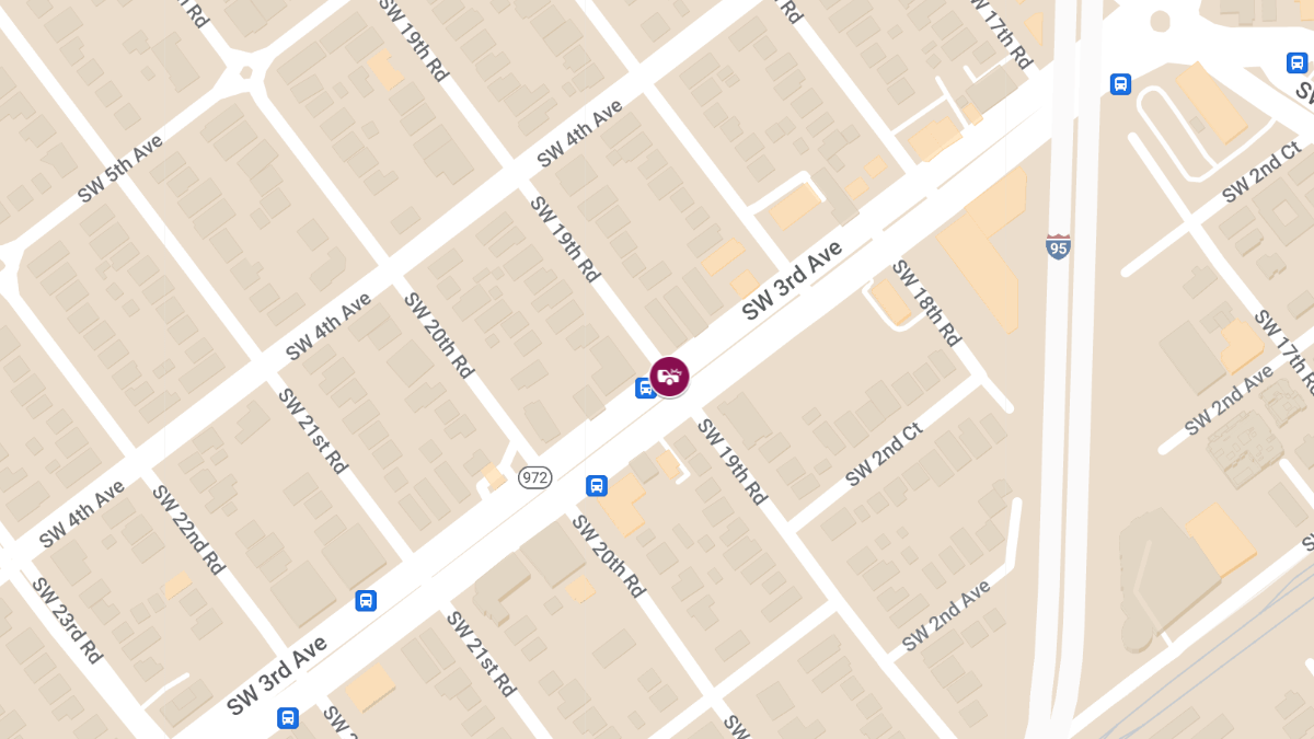 Injury Crash at SW 19th Rd & SW 3rd Ave