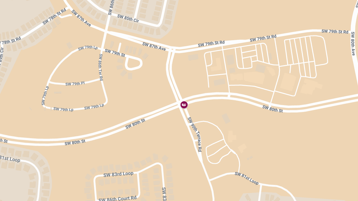 Injury Crash at SW 80th St & SW 90th Terrace Rd