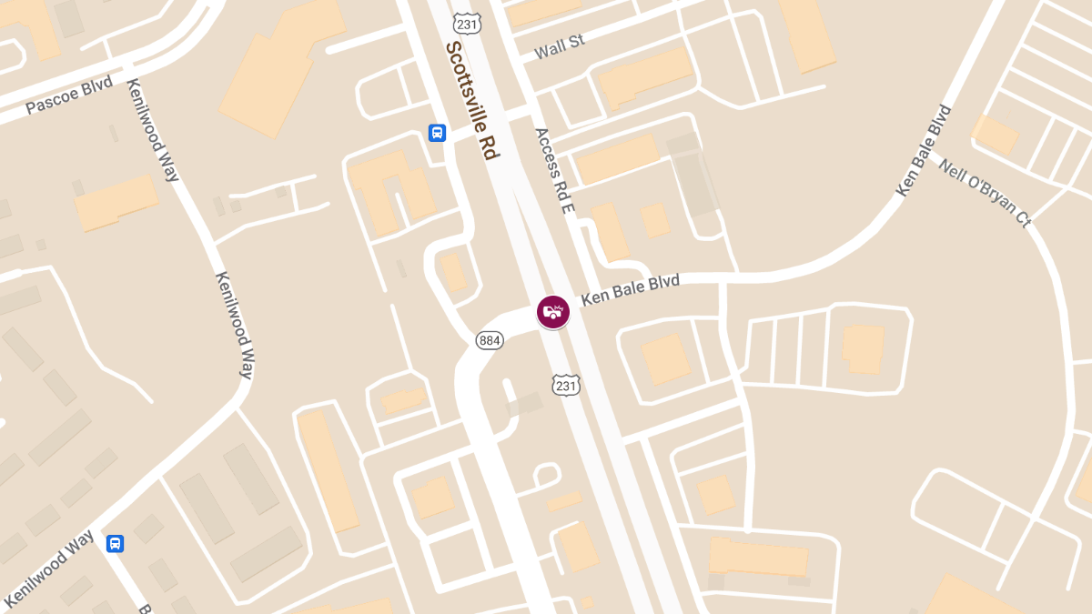 Injury Crash at Scottsville Rd and Ken Bale Blvd