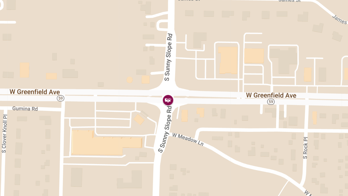 Injury Crash at W Greenfield Ave & S Sunny Slope Rd