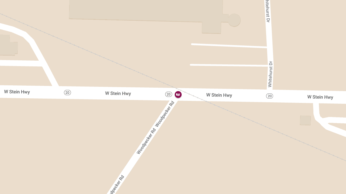 Injury Crash at West Stein Hwy & Woodpecker Rd