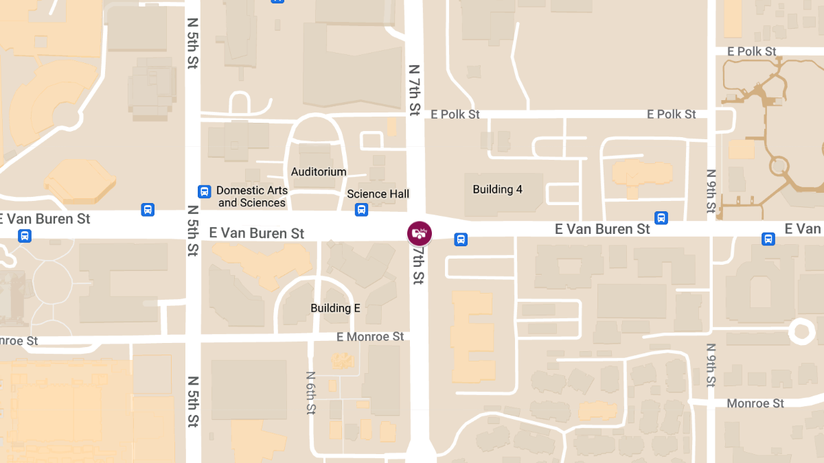 Injury Crash on 7th St North of Van Buren St