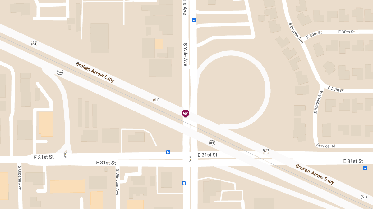 Injury Crash on Broken Arrow Expressway at Yale Ave Causes Major Traffic Delays