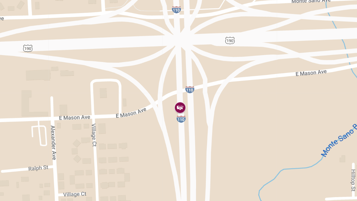 Injury Crash on I-110 SB at US 61/US 190