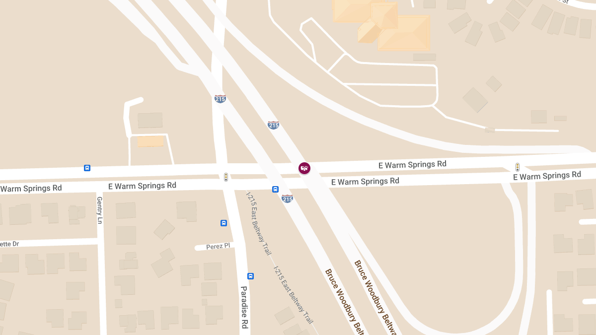 Injury Crash on I-215 W at E Warm Springs Rd