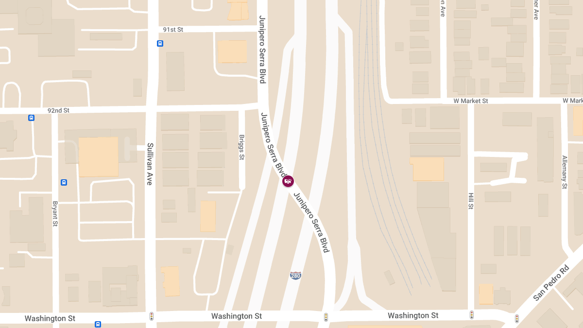 Injury Crash on I-280 N at Junipero Serra Blvd