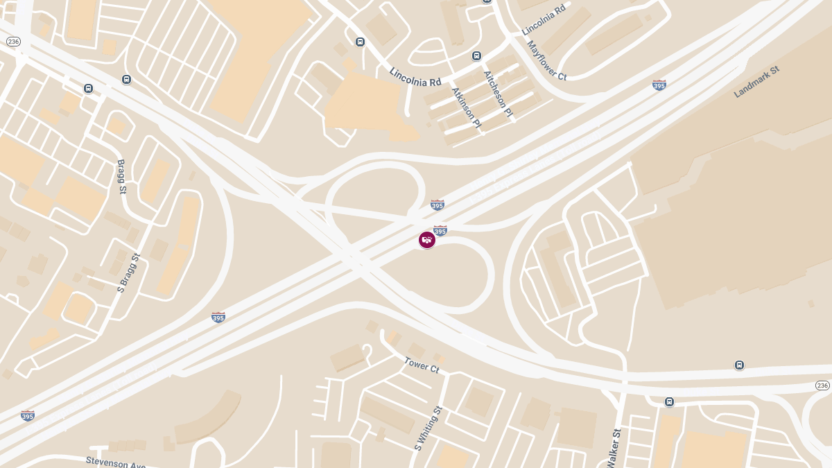 Injury Crash on I-395 NB Near VA-236 Causes Delays