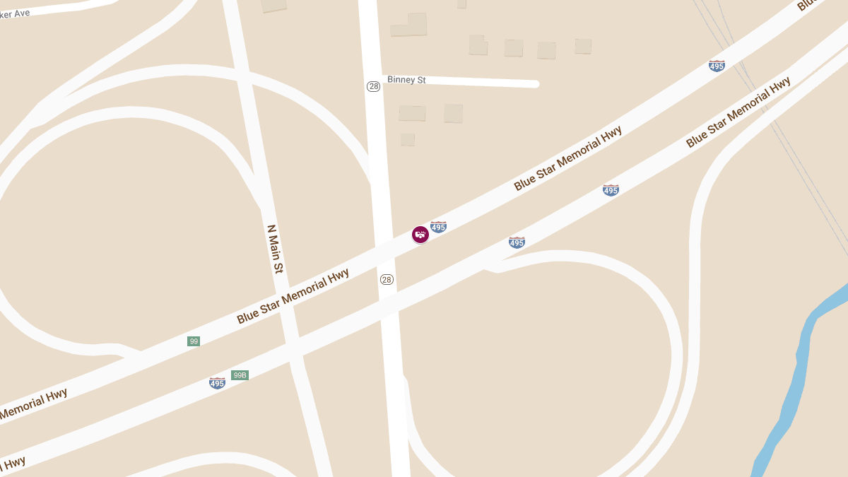Injury Crash on I-495 NB Near Route 28 in Construction Zone