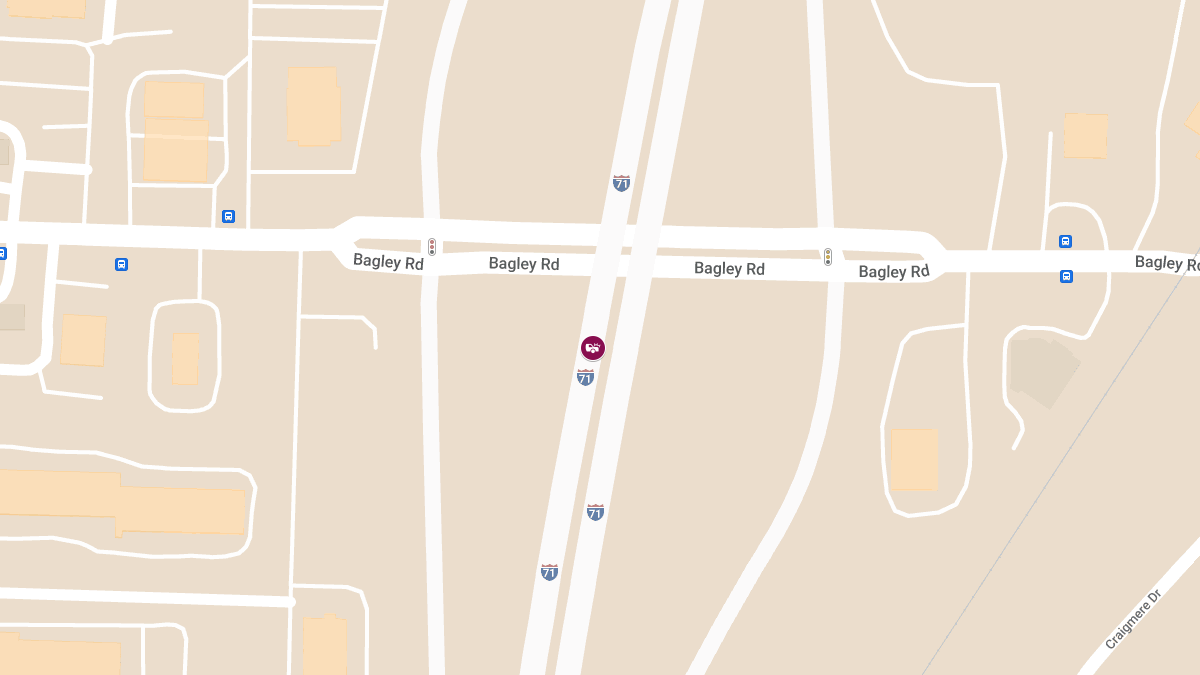 Injury Crash on I-71 N Near Bagley Rd