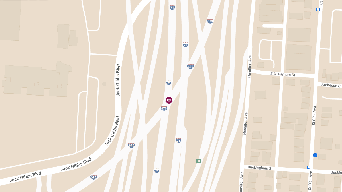 Injury Crash on I-71 N at I-670 E
