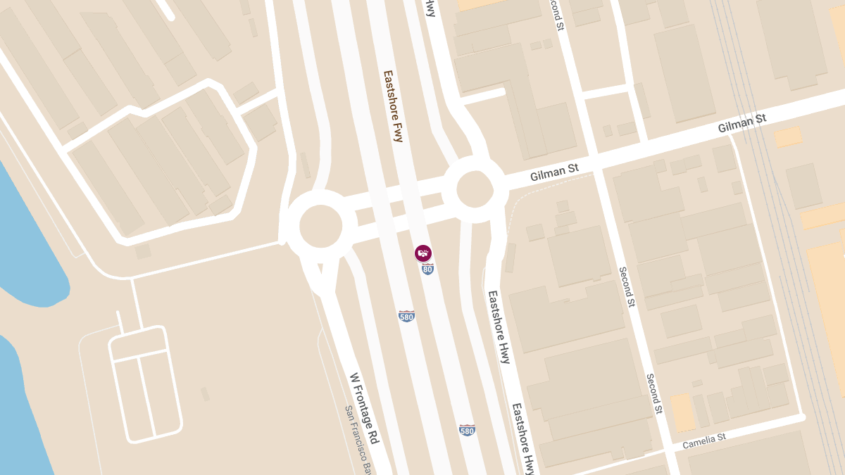 Injury Crash on I-80 E Near Gilman St