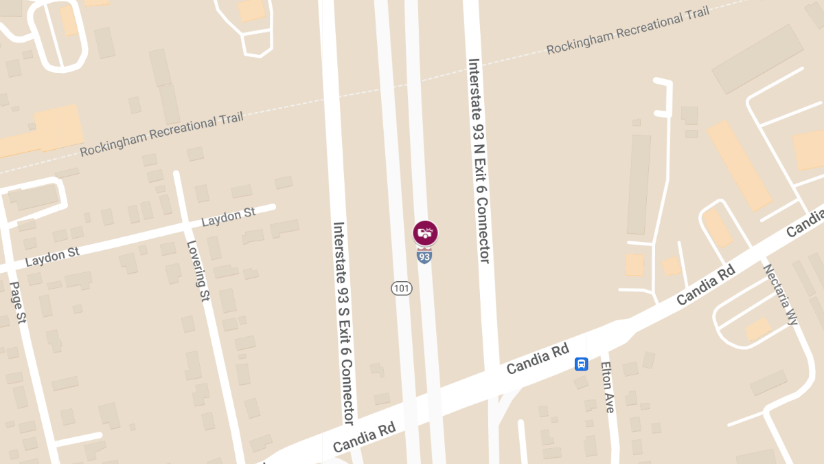 Injury Crash on I-93 North at 101 Split Causes Lane Closure