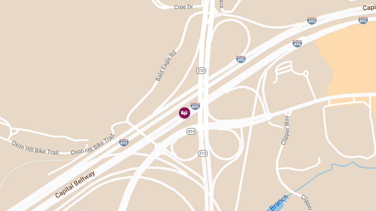 Injury Crash on I-95 I-495 Near MD-414 Causes Major Delays