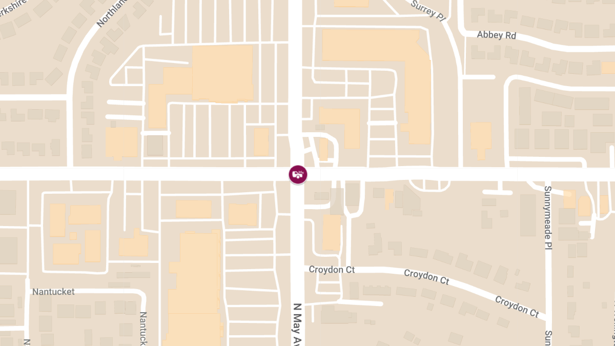 Injury Crash on N May Ave Near W Britton Rd