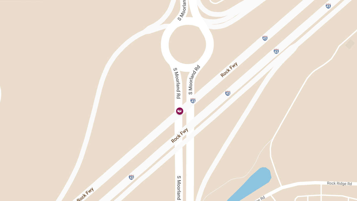 Injury Crash on NB Hwy 43 On-Ramp from S Moorland Rd