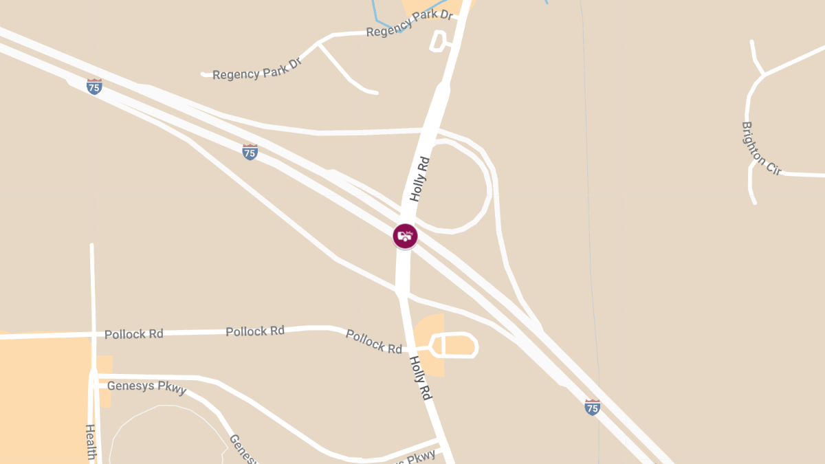 Injury Crash on NB I-75 at Holly Rd