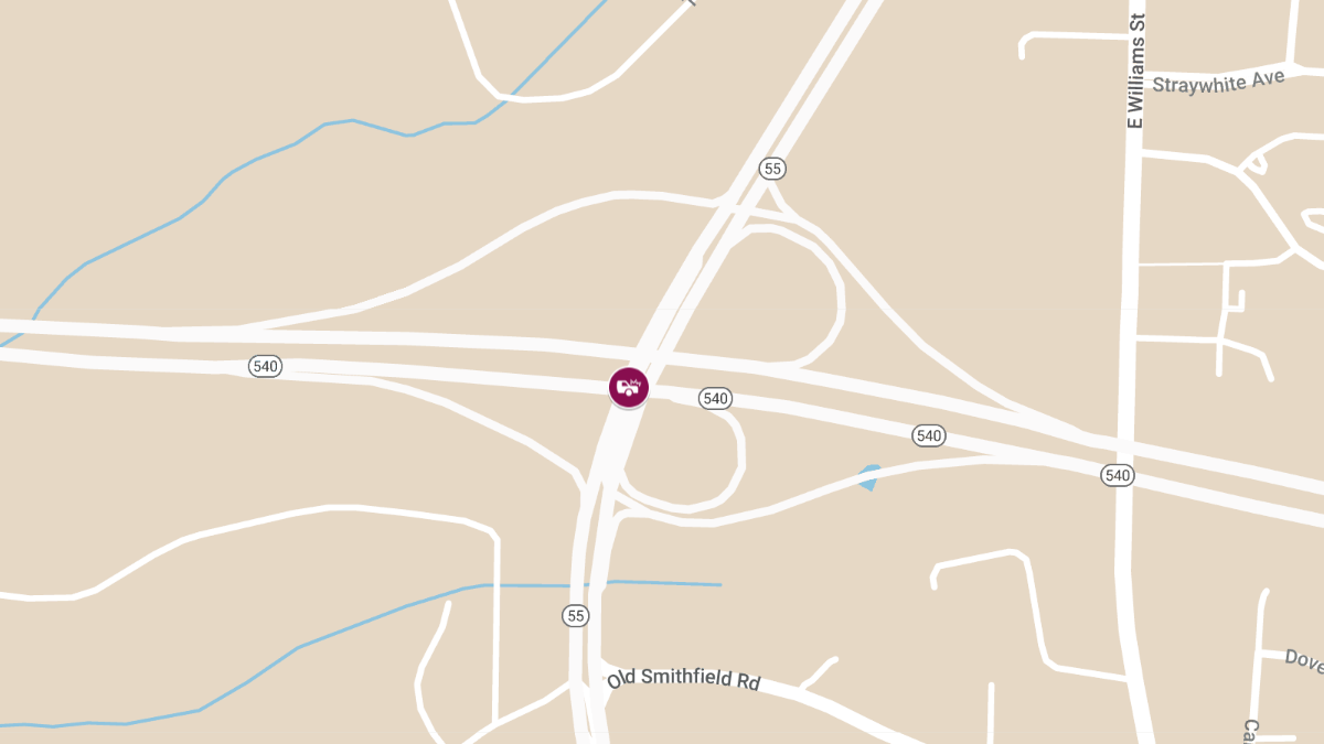 Injury Crash on NC 55 NB Ramp to NC 540 NB