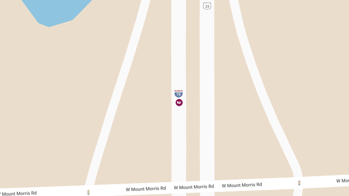 Injury Crash on SB I-75 Near W Mt Morris Rd