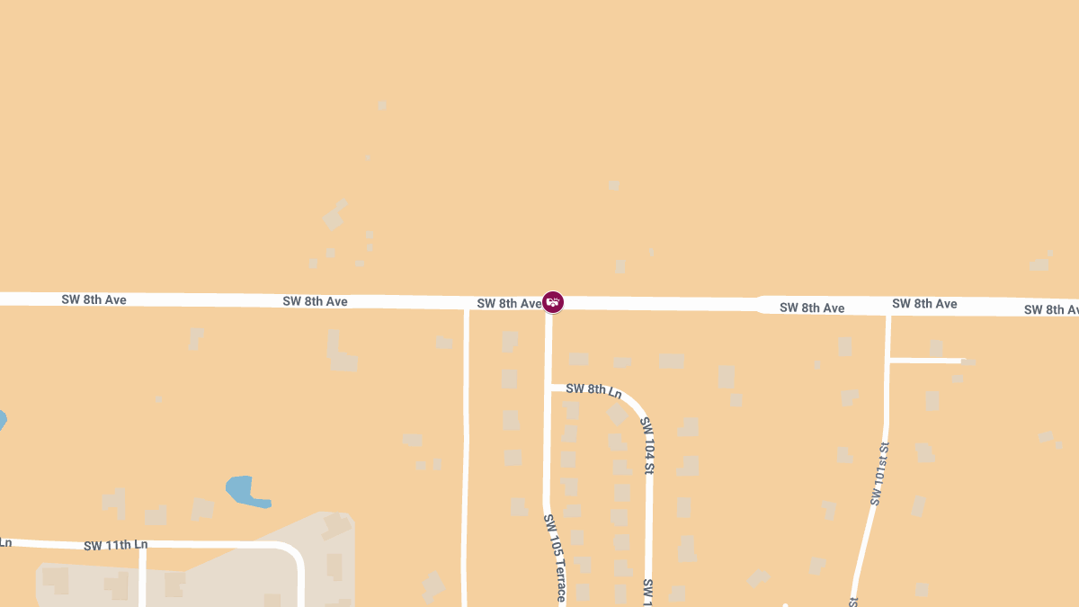 Injury Crash on SW 8th Ave at SW 105th Ter Blocks EB Lane