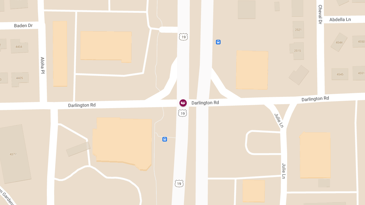 Injury Crash on US-19 at Darlington Rd Causes Complete Roadblock