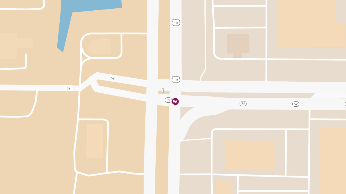 Injury Crash on US-19 at SR-52 Blocks SB Turn Lane