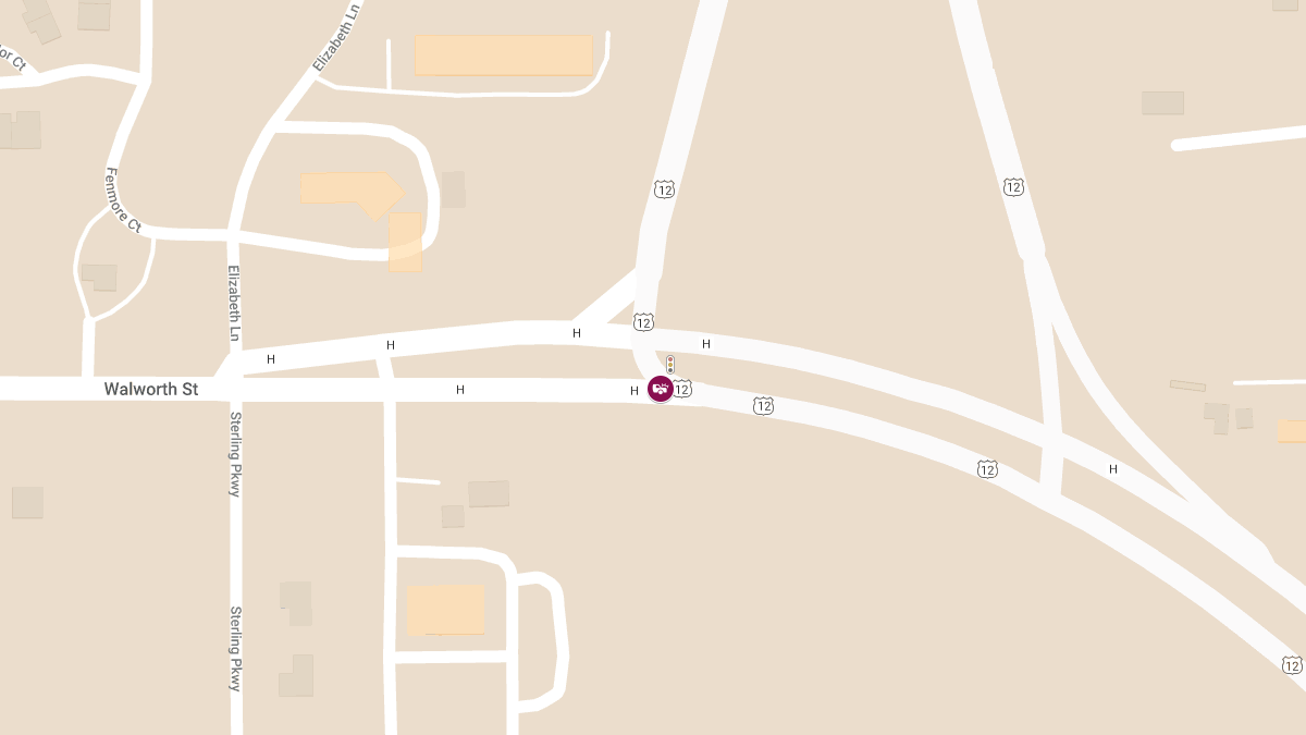 Injury Crash with Airbag Deployment at Hwy 12 & Walworth St