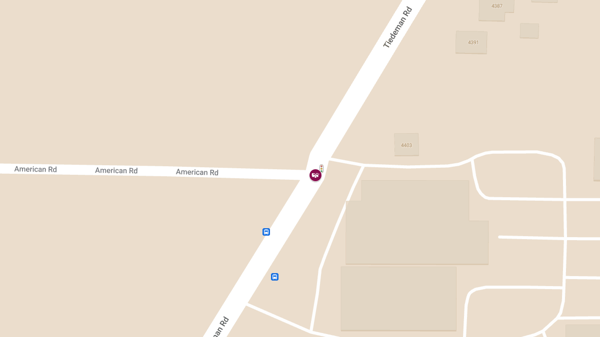 Injury Crash with Airbag Deployment at Tiedeman Rd & American Rd