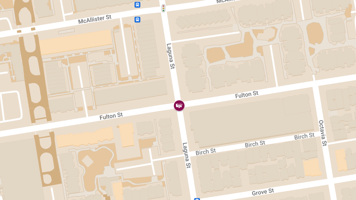 Injury Reported in Car Crash at Laguna St & Fulton St
